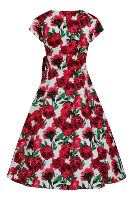 Lady Vintage Kleid Bella Red Flowers