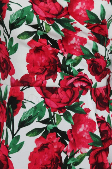 Lady Vintage Kleid Bella Red Flowers