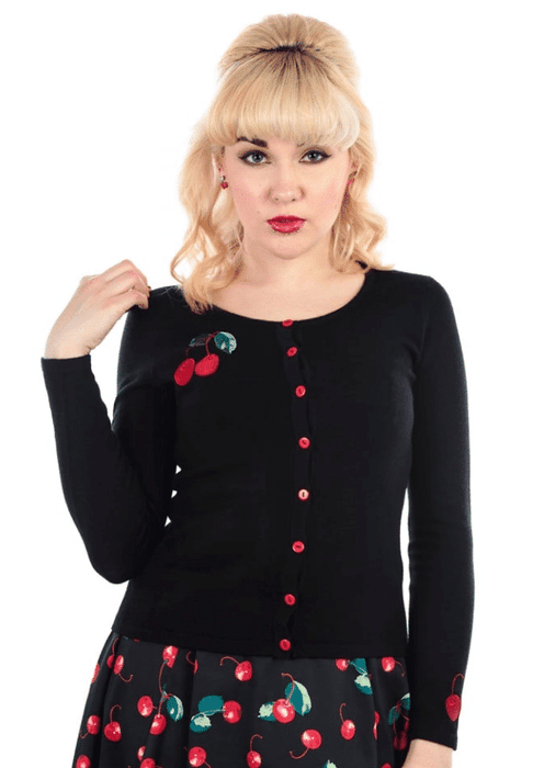 Collectif Cardigan Jo Cherry schwarz