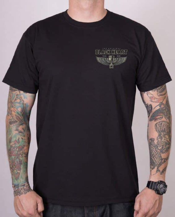 Black Heart T-Shirt Blue Chopper