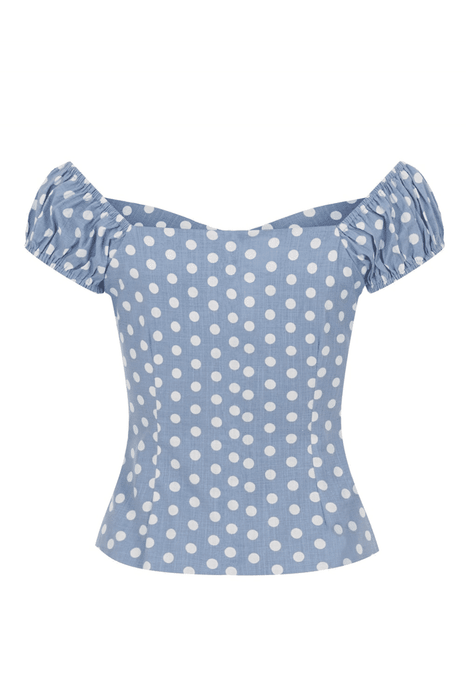Collectif Top Dolores Polka rauchblau