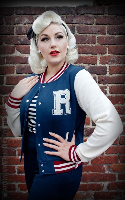 Rumble59 Female Collegejacke blau-weiss