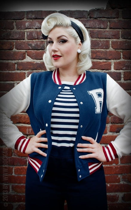Rumble59 Female Collegejacke blau-weiss