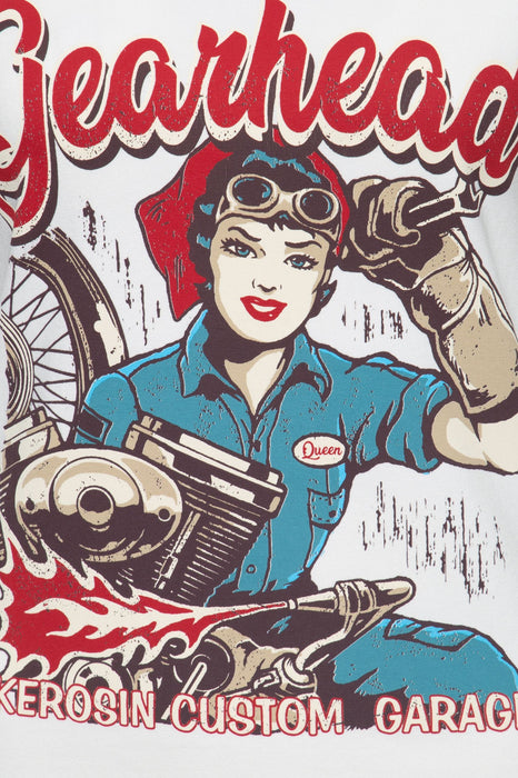 Queen Kerosin Shirt Gearhead weiss