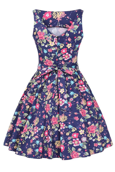 Lady Vintage Kleid Tea navy floral