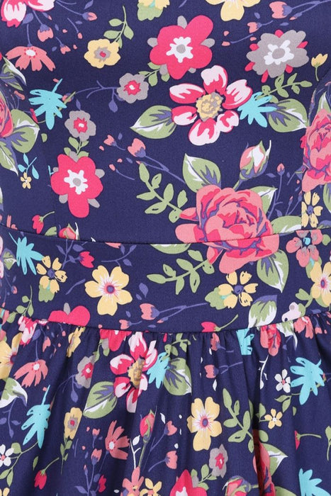 Lady Vintage Kleid Tea navy floral