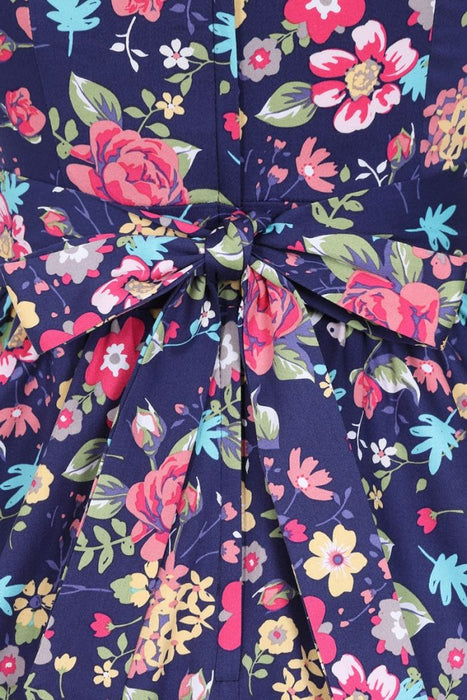 Lady Vintage Kleid Tea navy floral