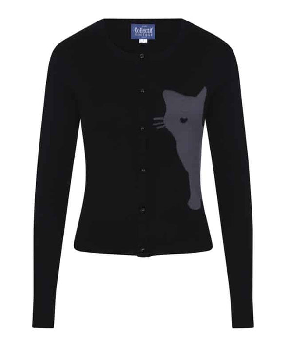 Collectif Cardigan Jessie Midnight Cat