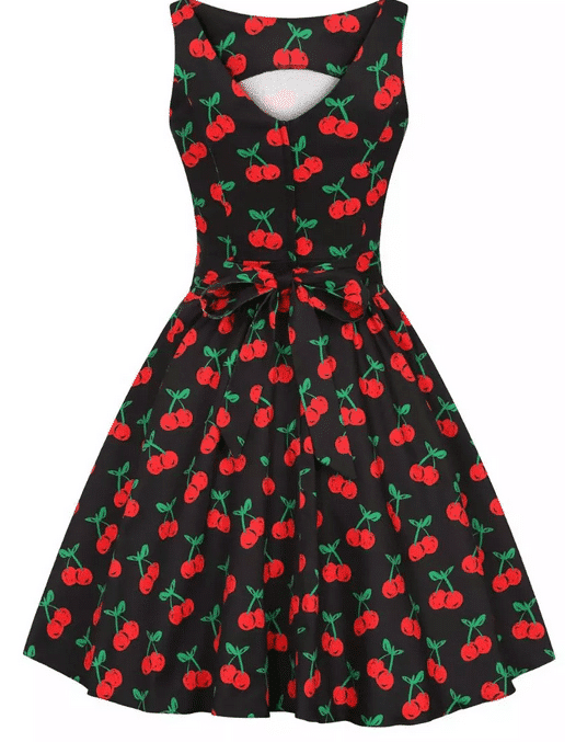 Lady Vintage Kleid Tea Cherry Noir