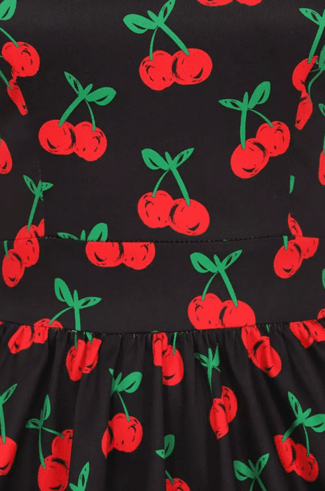 Lady Vintage Kleid Tea Cherry Noir