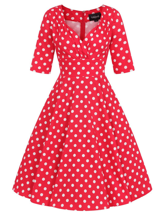Collectif Kleid Trixie rot-weiss