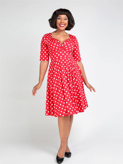 Collectif Kleid Trixie rot-weiss