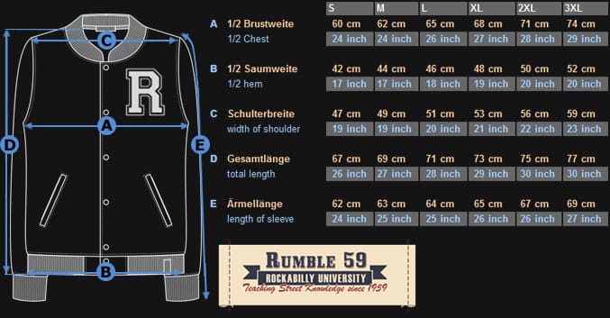Rumble59 Collegejacke Male schwarz-weiss