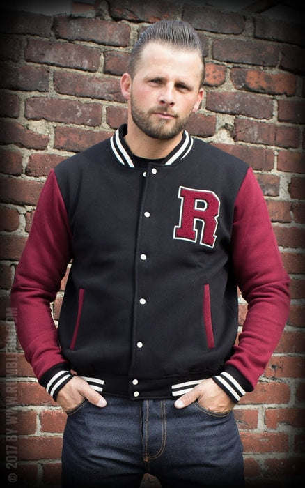 Rumble59 Collegejacke Male schwarz-bordeaux