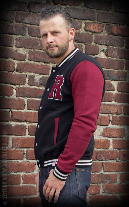 Rumble59 Collegejacke Male schwarz-bordeaux
