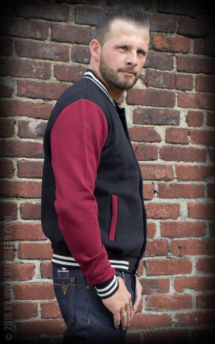 Rumble59 Collegejacke Male schwarz-bordeaux