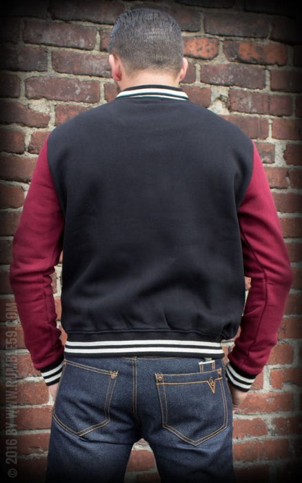 Rumble59 Collegejacke Male schwarz-bordeaux