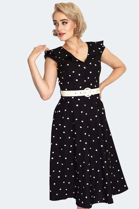 Voodoo Vixen 40er-Jahre-Kleid schwarz