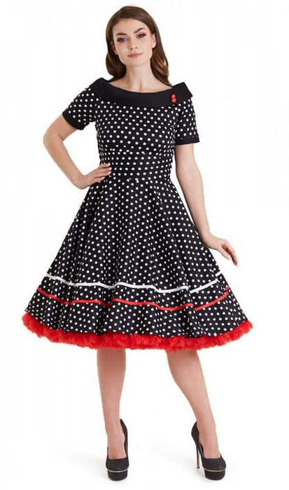 Dolly and Dotty Kleid Darlene schwarz-weiss-rot
