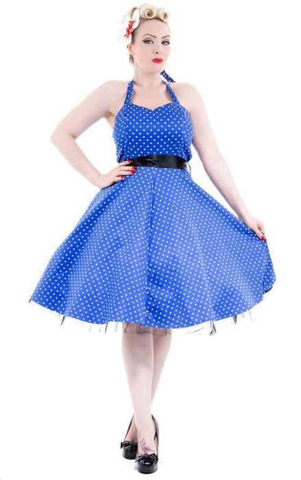 Hearts & Roses Kleid Small Polka Dot blau-weiss