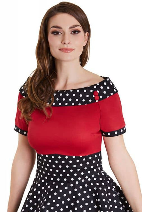 Dolly and Dotty Kleid Darlene rot schwarz-weiss Dots