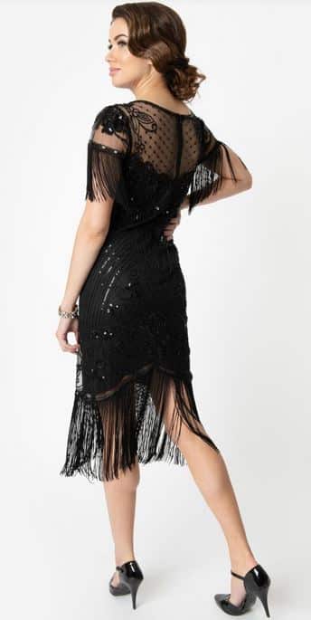 Unique Vintage Flapper Nadine schwarz