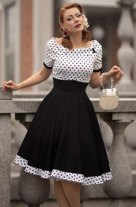 Dolly and Dotty Kleid Darlene weiss-schwarz Dots