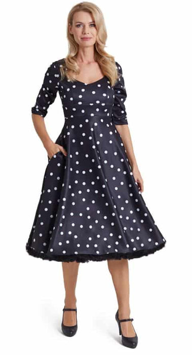Dolly and Dotty Kleid Debra schwarz weiss Dots