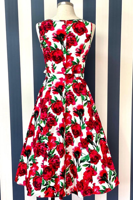 Lady Vintage Kleid Hepburn Red Flowers