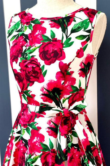 Lady Vintage Kleid Hepburn Red Flowers