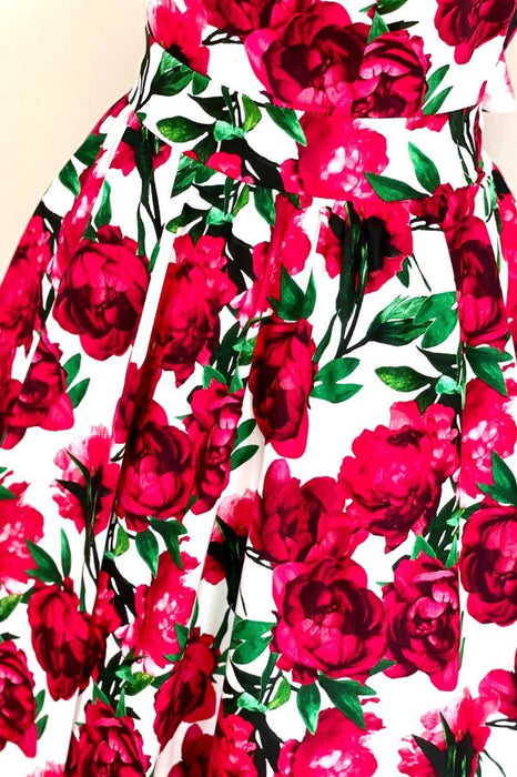Lady Vintage Kleid Hepburn Red Flowers