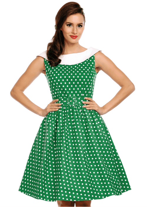 Dolly and Dotty Kleid Katie Dots grün weiss Dot