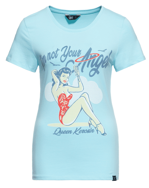 Queen Kerosin Shirt I'm not your Angel hellblau
