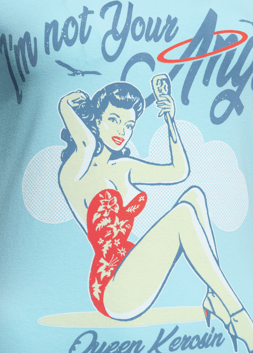 Queen Kerosin Shirt I'm not your Angel hellblau