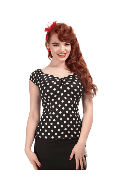 Collectif Top Dolores Polka schwarz