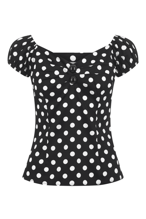 Collectif Top Dolores Polka schwarz