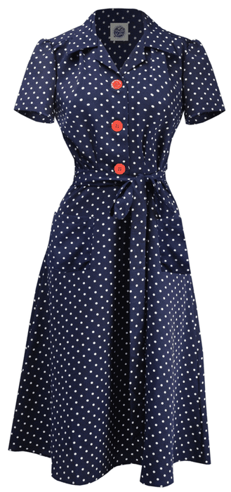 Pretty Retro Blusenkleid navy Dots