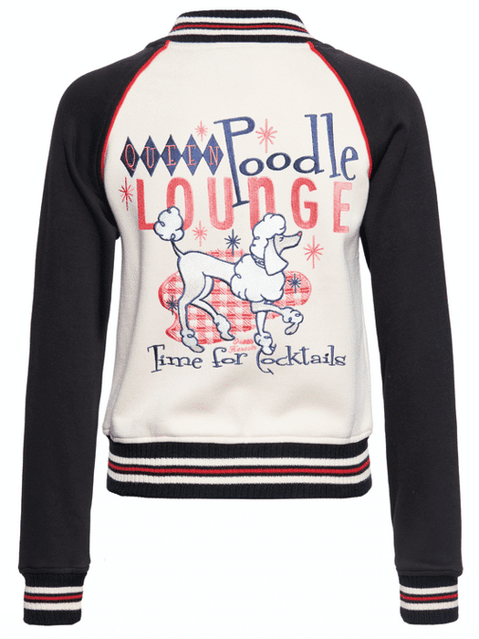 Queen Kerosin Collegejacke Poodle Lounge écru