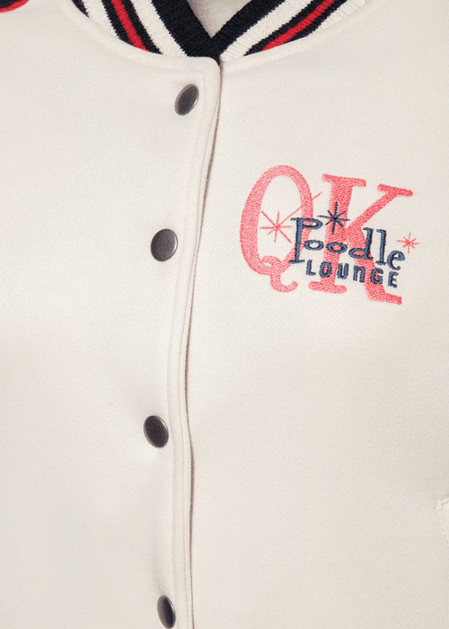 Queen Kerosin Collegejacke Poodle Lounge écru