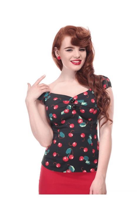 Collectif Top Dolores Cherry schwarz