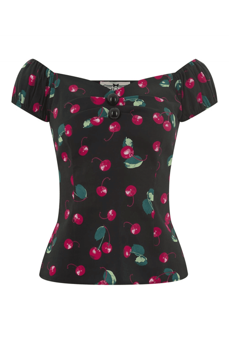 Collectif Top Dolores Cherry schwarz