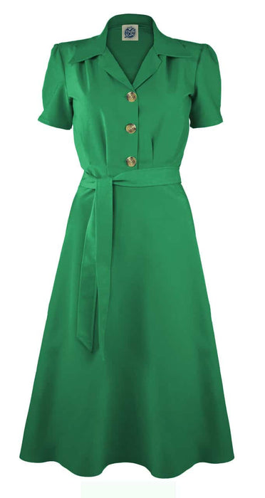 Pretty Retro Blusenkleid smaragdgrün