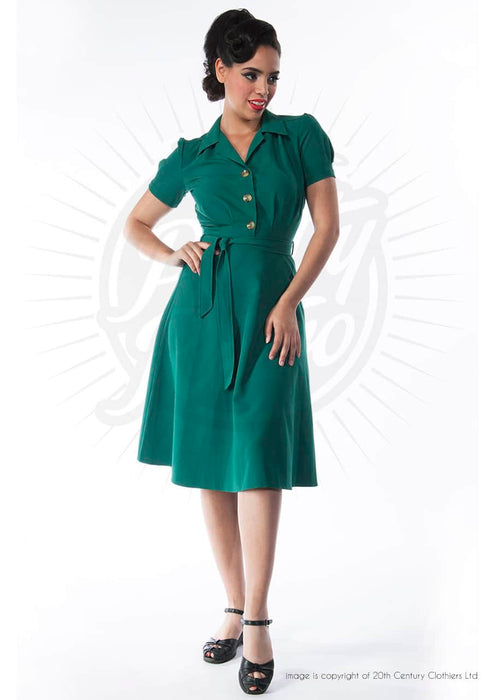 Pretty Retro Blusenkleid smaragdgrün