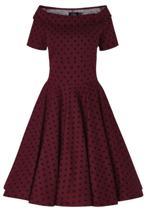 Dolly and Dotty Kleid Darlene burgundy schwarz Dots