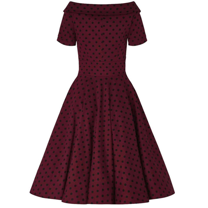 Dolly and Dotty Kleid Darlene burgundy schwarz Dots
