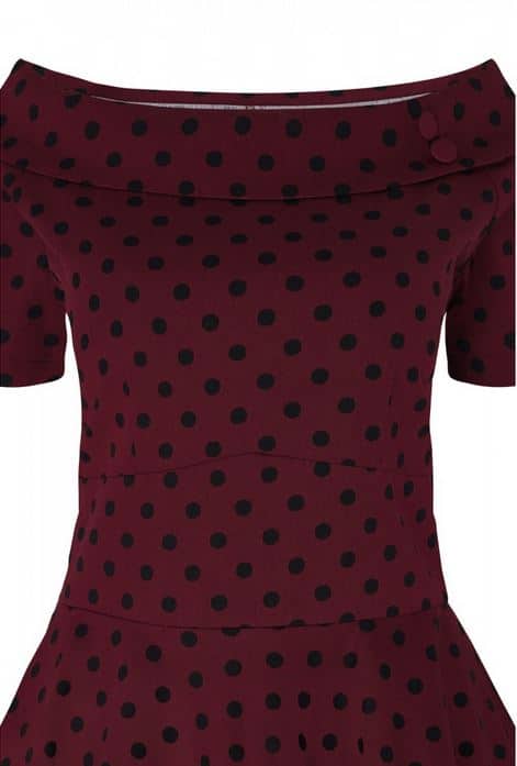 Dolly and Dotty Kleid Darlene burgundy schwarz Dots