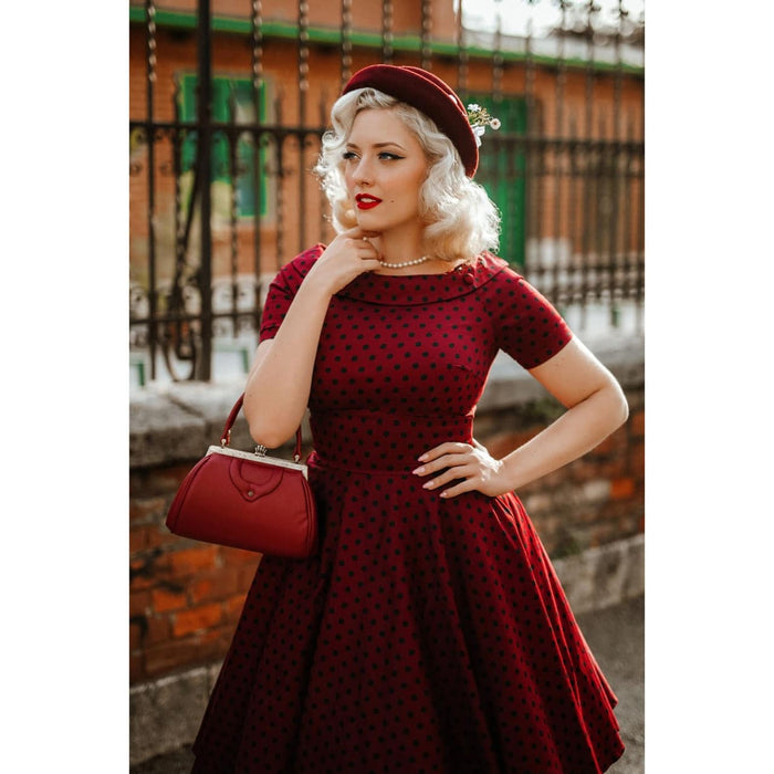 Dolly and Dotty Kleid Darlene burgundy schwarz Dots