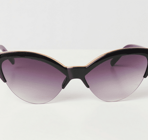 Unique Vintage Sonnenbrille Cat Eye schwarz