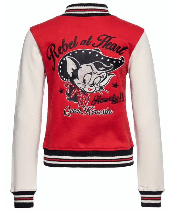 Queen Kerosin Collegejacke Howdy rot