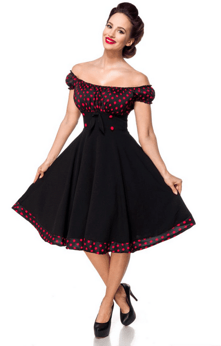 Belsira Kleid Penny schwarz-rot